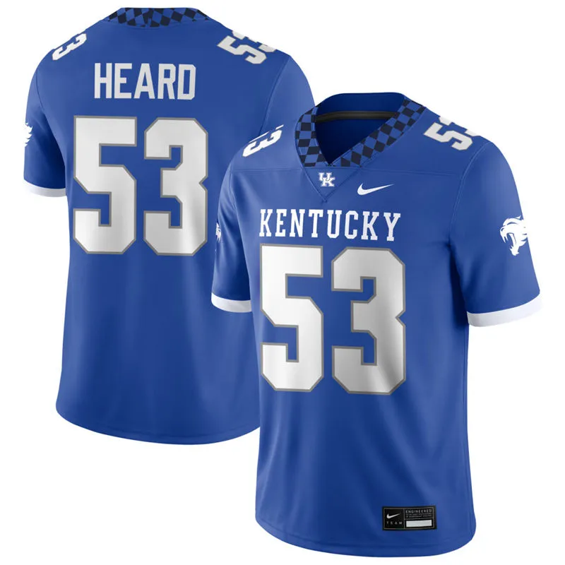 Kentucky Wildcats #53 Zalance Heard Royal Football Game Jersey