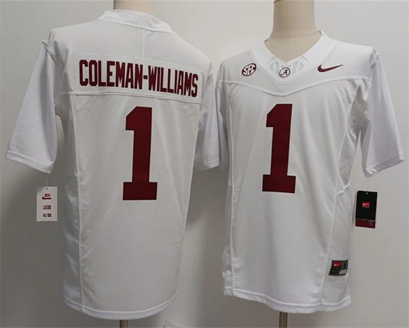 Mens Alabama Crimson Tide #1 Ryan Coleman-Williams 2026 White Football F.U.S.E. Limited Jersey
