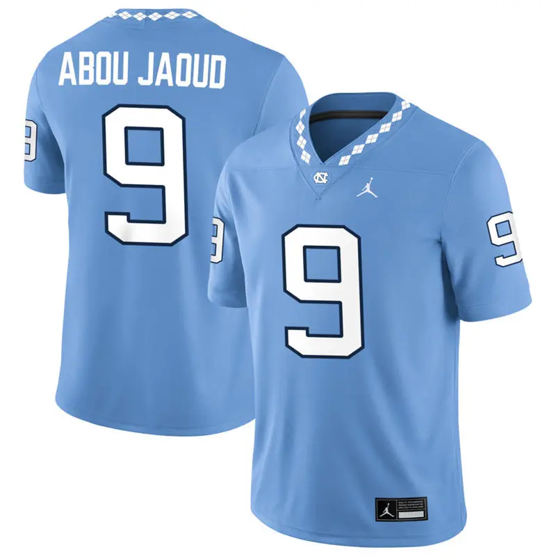 North Carolina Tar Heels #9 Melkart Abou Jaoude 2026 Blue F.U.S.E. College Football Game Jersey