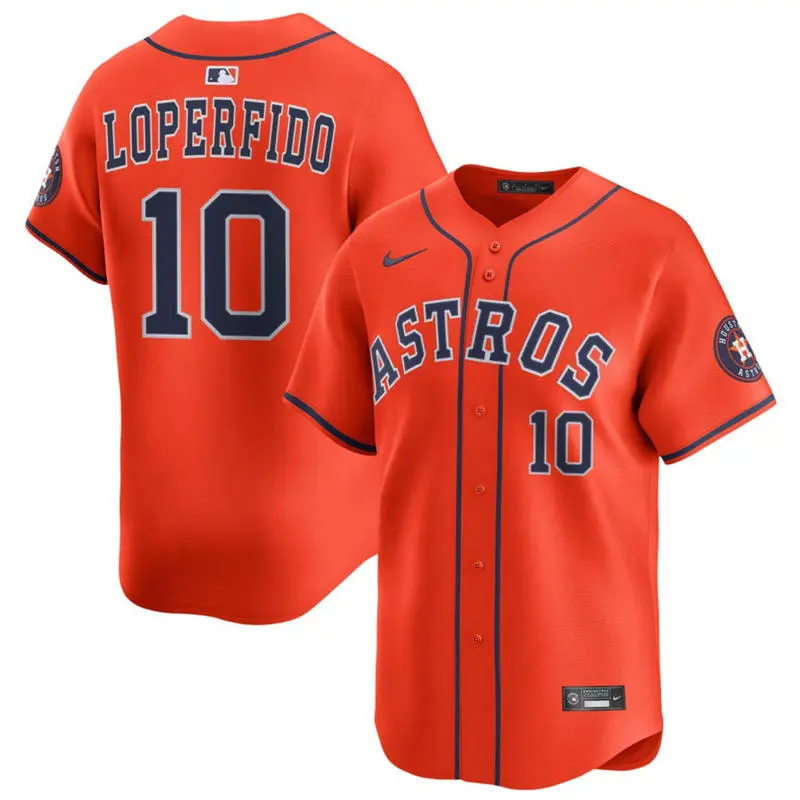 Mens Houston Astros #10 Joey Loperfido Nike Orange Alternate Limited Jersey