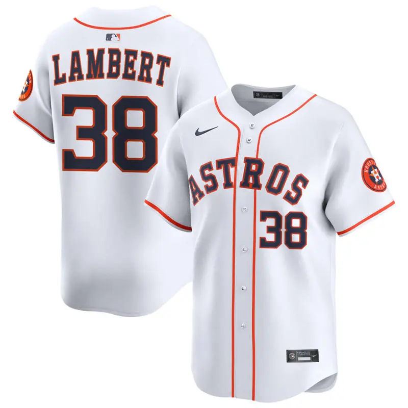 Mens Houston Astros #38 Peter Lambert Nike White Home Limited Jersey