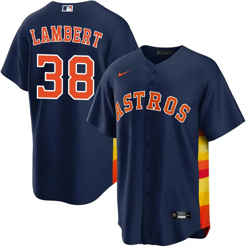 Mens Houston Astros #38 Peter Lambert Nike Navy Alternate Limited Jersey