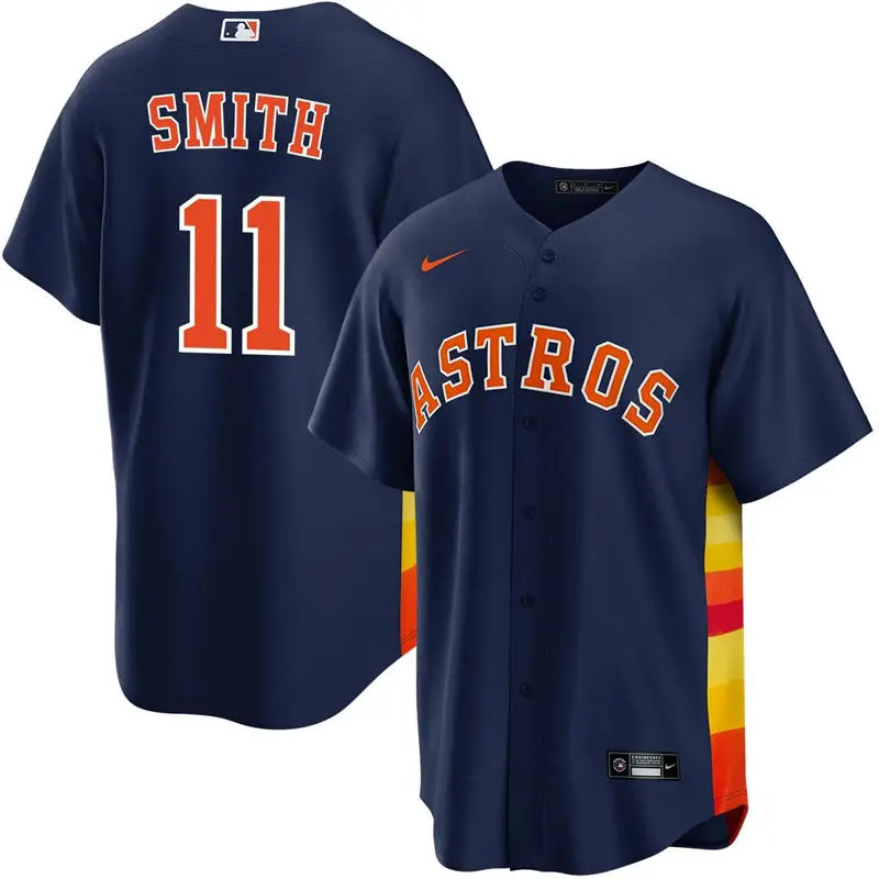 Mens Houston Astros #11 Cam Smith Nike Navy Alternate Limited Jersey