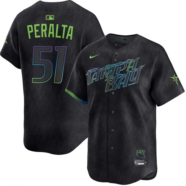 Mens Tampa Bay Rays #51 Freddy Peralta Charcoal City Connect Limited Jersey