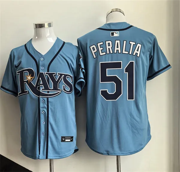 Mens Tampa Bay Rays #51 Freddy Peralta Nike Light Blue Alternate Limited Jersey