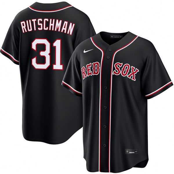 Mens Boston Red Sox #31 Adley Rutschman Nike 2026 Blackout Fashion Limited Jersey