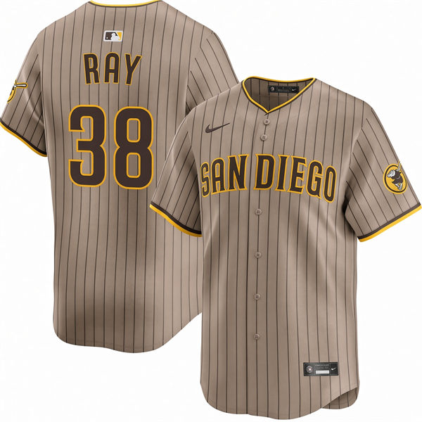 Mens San Diego Padres #38 Robbie Ray Nike Alternate Khaki Limited Jersey