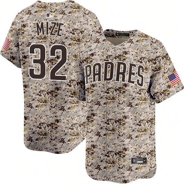 Mens San Diego Padres #32 Casey Mize Nike USMC Alternate Camo Limited Jersey