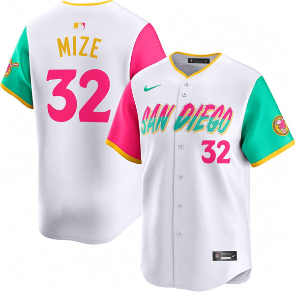 Mens San Diego Padres #32 Casey Mize Nike White City Connect Limited Jersey