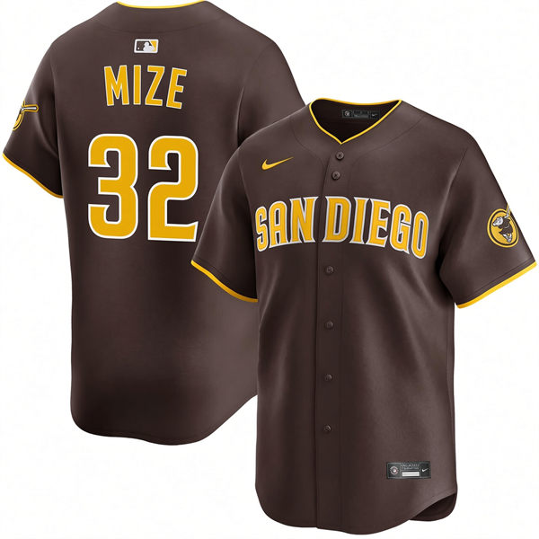 Mens San Diego Padres #32 Casey Mize Nike Brown Away Limited Jersey
