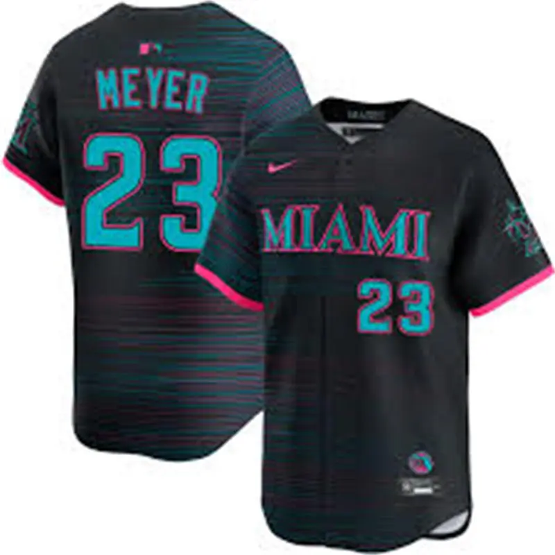 Mens Miami Marlins #23 Max Meyer Nike Black City Connect 2.0 Jersey