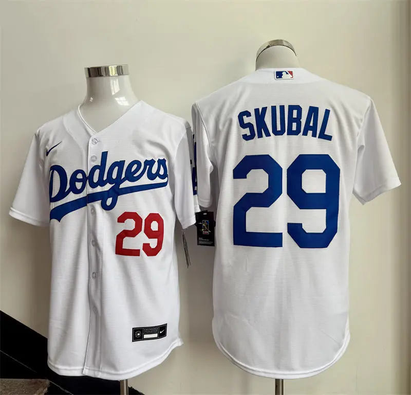 Mens Los Angeles Dodgers #29 Tarik Skubal Nike White Home Limited Jersey