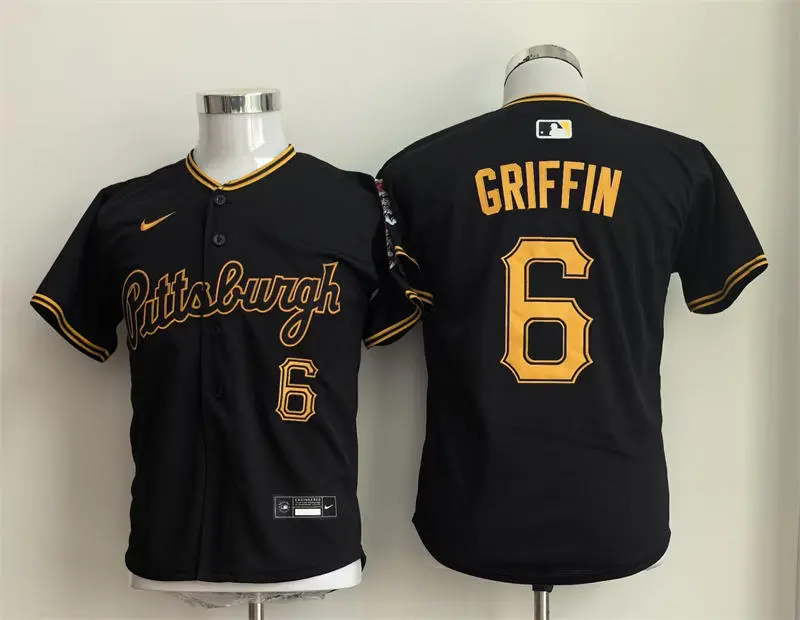 Youth Pittsburgh Pirates #6 Konnor Griffin Nike Black Alternate 2nd Pittsburgh Limited Jersey