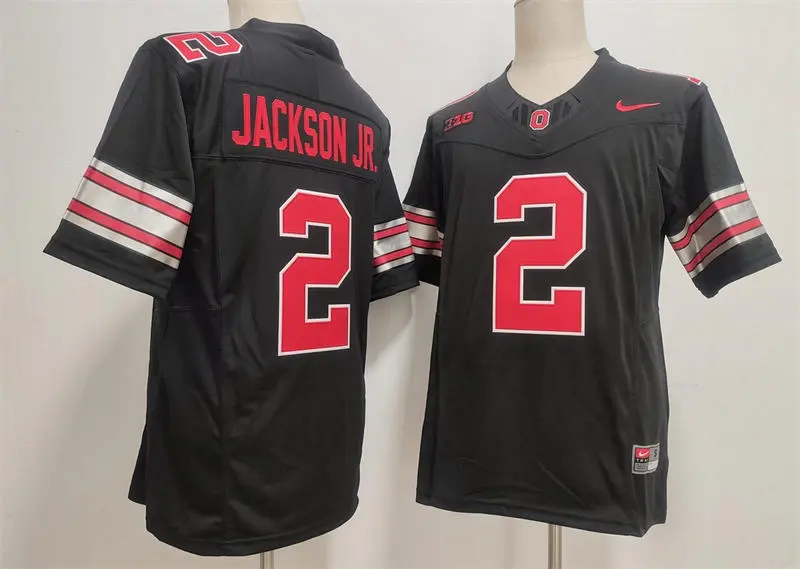 Ohio State Buckeyes #2 Kenyatta Jackson Jr. 2026 Black Tunnel Vision F.U.S.E Limited Football Jersey