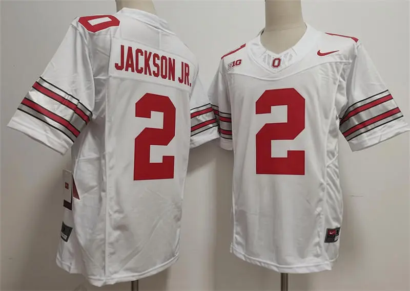 Ohio State Buckeyes #2 Kenyatta Jackson Jr. 2026 White Sub Zero F.U.S.E Limited Football Jersey