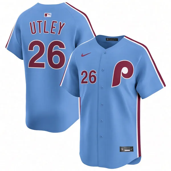 Mens Philadelphia Phillies #26 Chase Utley Nike Light Blue Alternate Limited Jersey