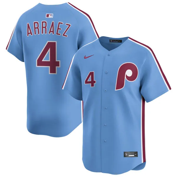 Mens Philadelphia Phillies #4 Luis Arraez Nike Light Blue Alternate Limited Jersey