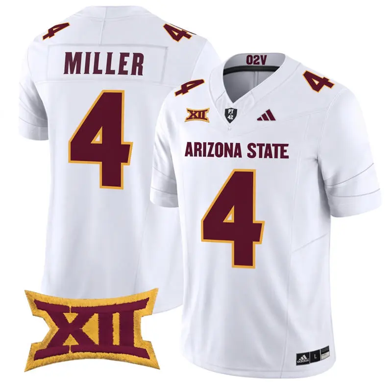 Arizona State Sun Devils #4 Omarion Miller 2026 XII White Football Game Jersey