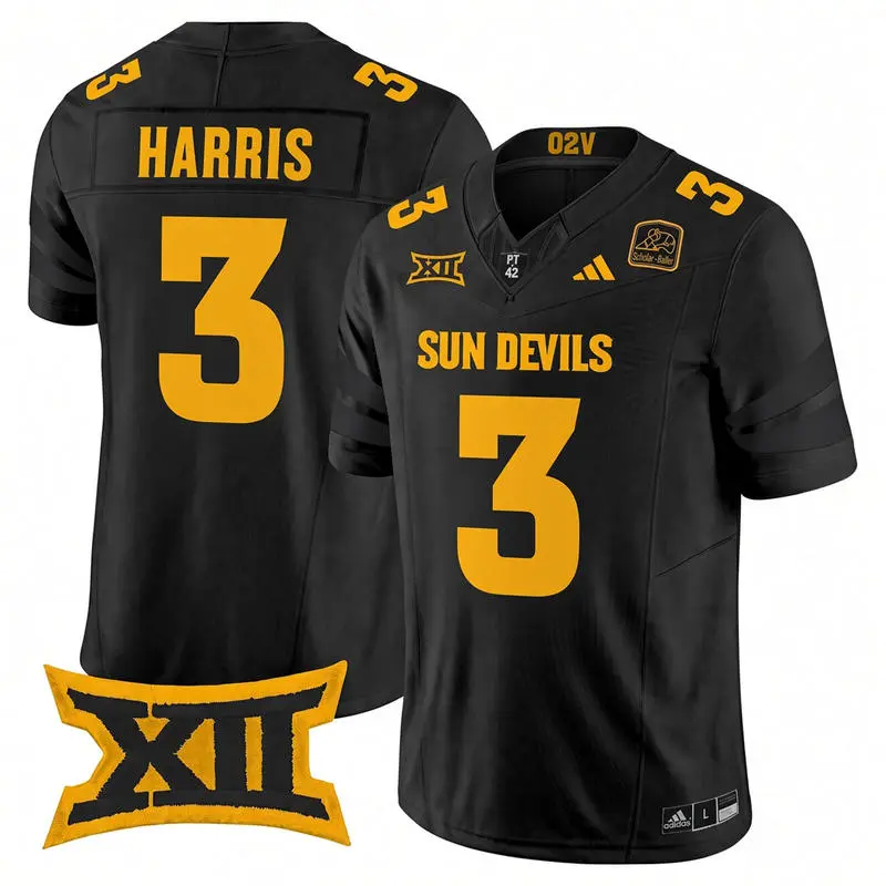 Arizona State Sun Devils #3 Reed Harris 2026 XII Black Sun Devils Football Game Jersey