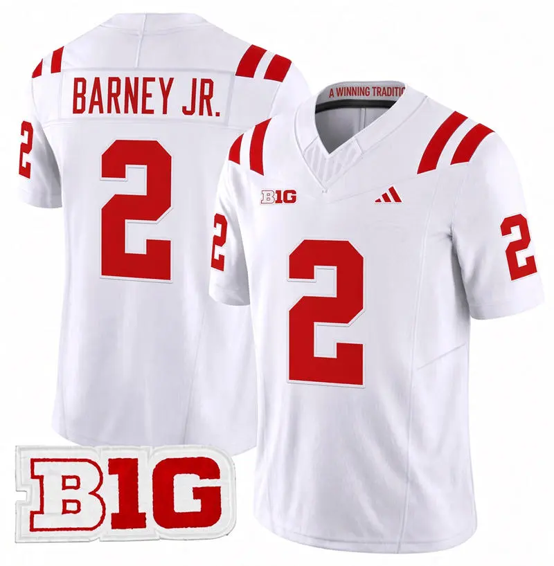 Nebraska Huskers #2 Jacory Barney Jr.  adidas 2026 Away White Football Game Jersey