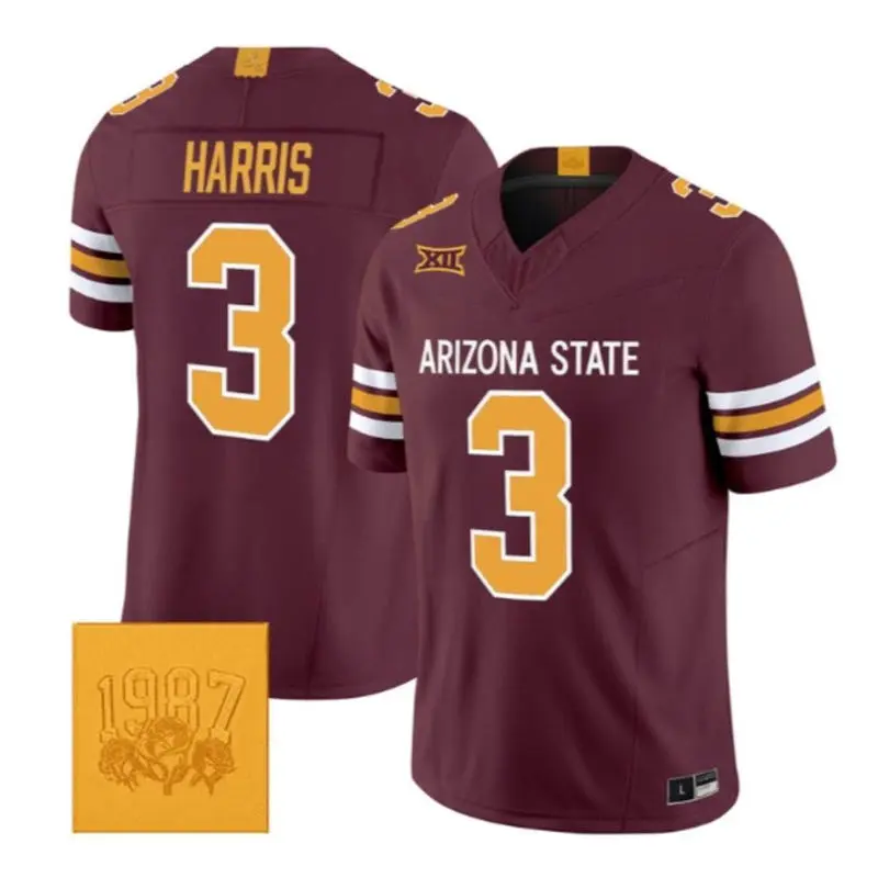 Arizona State Sun Devils #3 Reed Harris Maroon Roses & Devils Strategy Football Jersey
