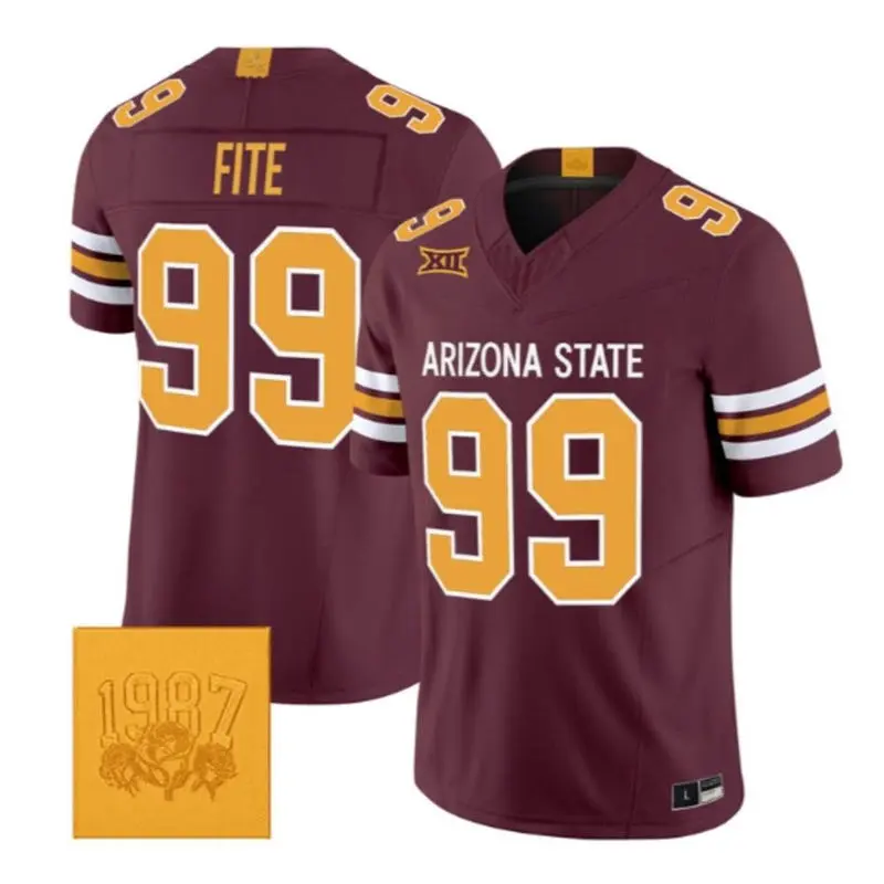 Arizona State Sun Devils #99 C.J. Fite Maroon Roses & Devils Strategy Football Jersey