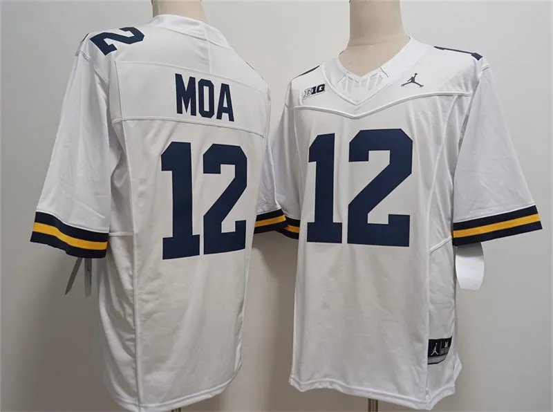 Michigan Wolverines #12 Salesi Moa White F.U.S.E. Limited College Football Game Jersey