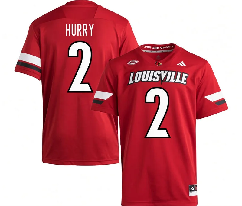 Louisville Cardinals #2 TreyShun Hurry Home Red Football Game Jersey