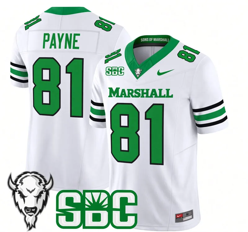 Marshall Thundering Herd #81 Toby Payne 2026 White Vapor F.U.S.E. Limited Football Jersey