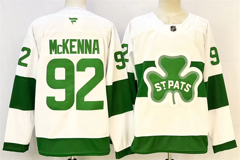 Men's Toronto Maple Leafs #92 Gavin McKenna Fanatics White St. Patricks Alternate Premier Jersey