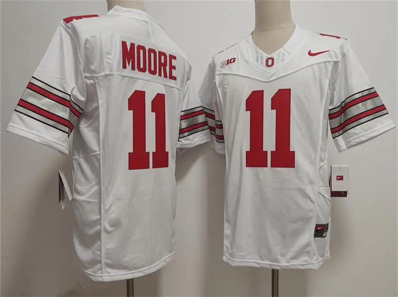 Ohio State Buckeyes #11 Terry Moore 2026 White Sub Zero F.U.S.E Limited Football Jersey