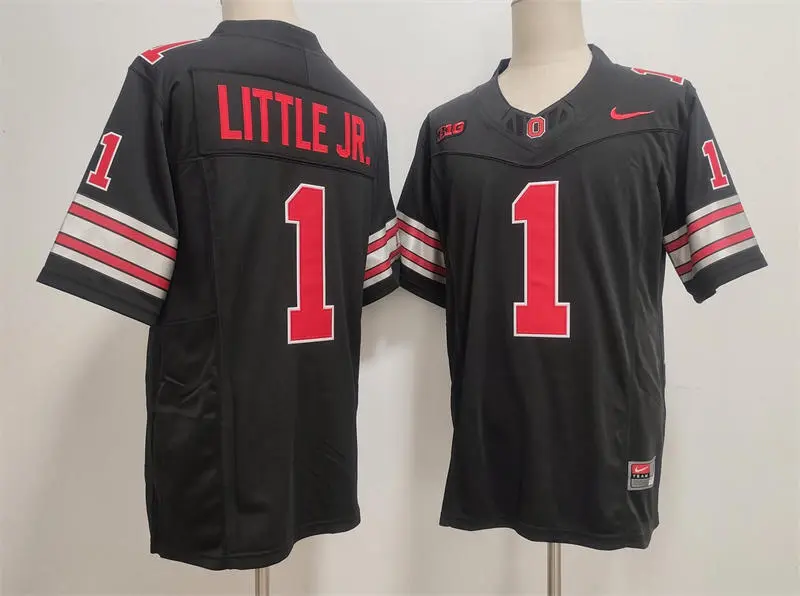 Ohio State Buckeyes #1 Earl Little Jr. 2026 Black Tunnel Vision F.U.S.E Limited Football Jersey