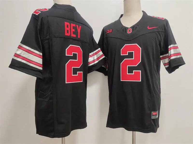 Ohio State Buckeyes #2 Legend Bey 2026 Black Tunnel Vision F.U.S.E Limited Football Jersey