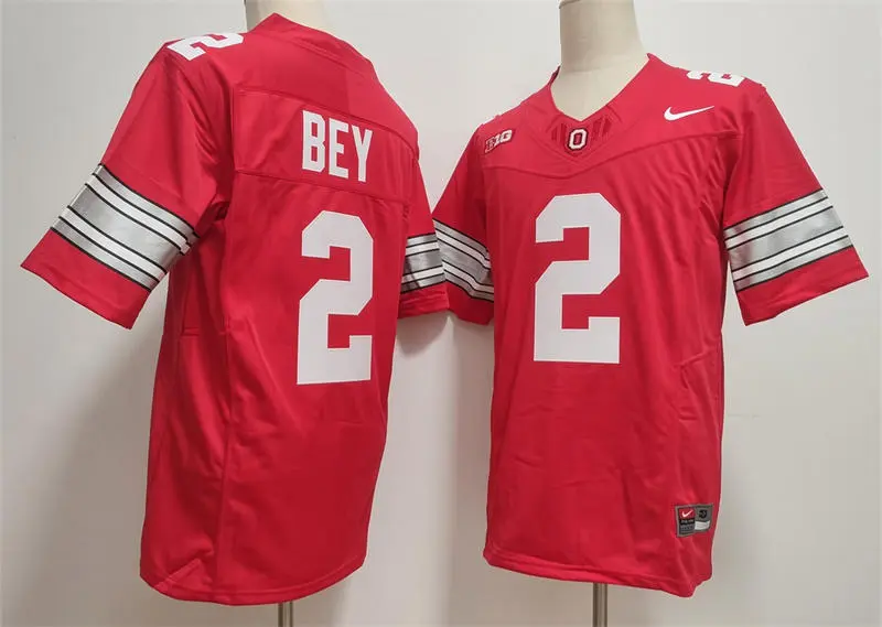 Ohio State Buckeyes #2 Legend Bey 2026 Scarlet Rush F.U.S.E Limited Football Jersey