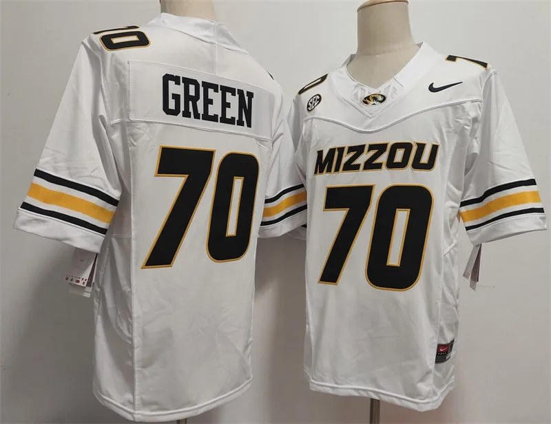 Missouri Tigers #70 Cayden Green White F.U.S.E. College Football Limited Jersey