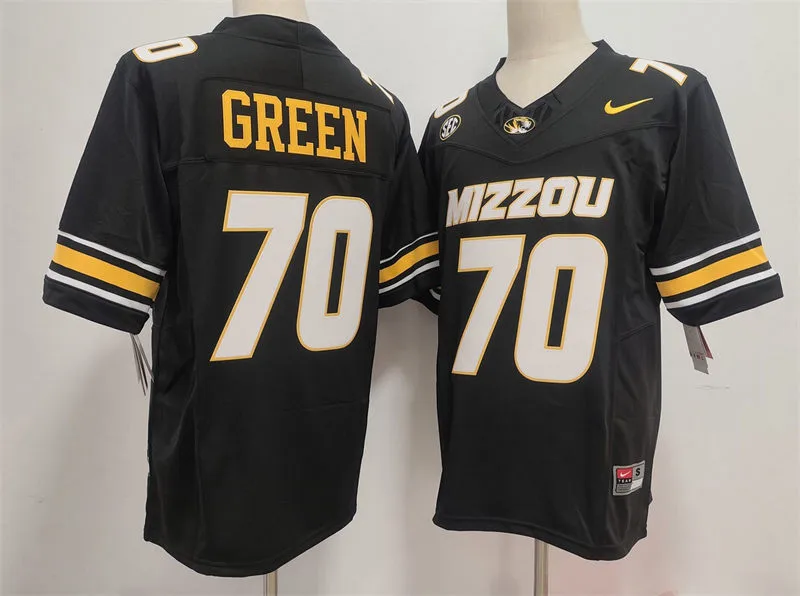 Missouri Tigers #70 Cayden Green Black F.U.S.E. College Football Limited Jersey