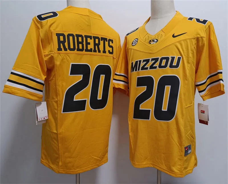 Missouri Tigers #20 Jamal Roberts Gold F.U.S.E. College Football Limited Jersey