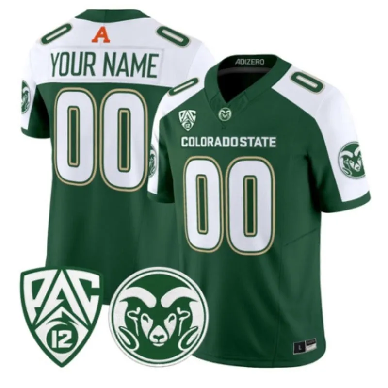 Colorado State Rams Custom 2026 Adidas Green White Football Gratitude Jersey