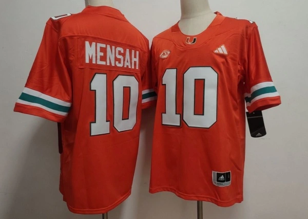 Mens Miami Hurricanes #10 Darian Mensah 2026 Orange Football Game Jersey
