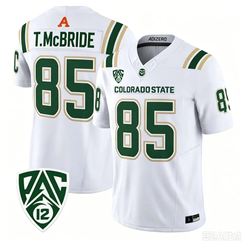 Colorado State Rams #85 Trey McBride 2026 Adidas White Football Game Jersey