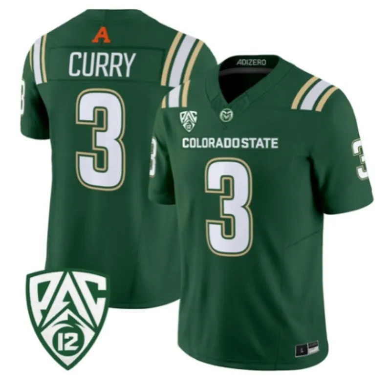 Colorado State Rams #3 Darius Curry 2026 Adidas Green Football Game Jersey