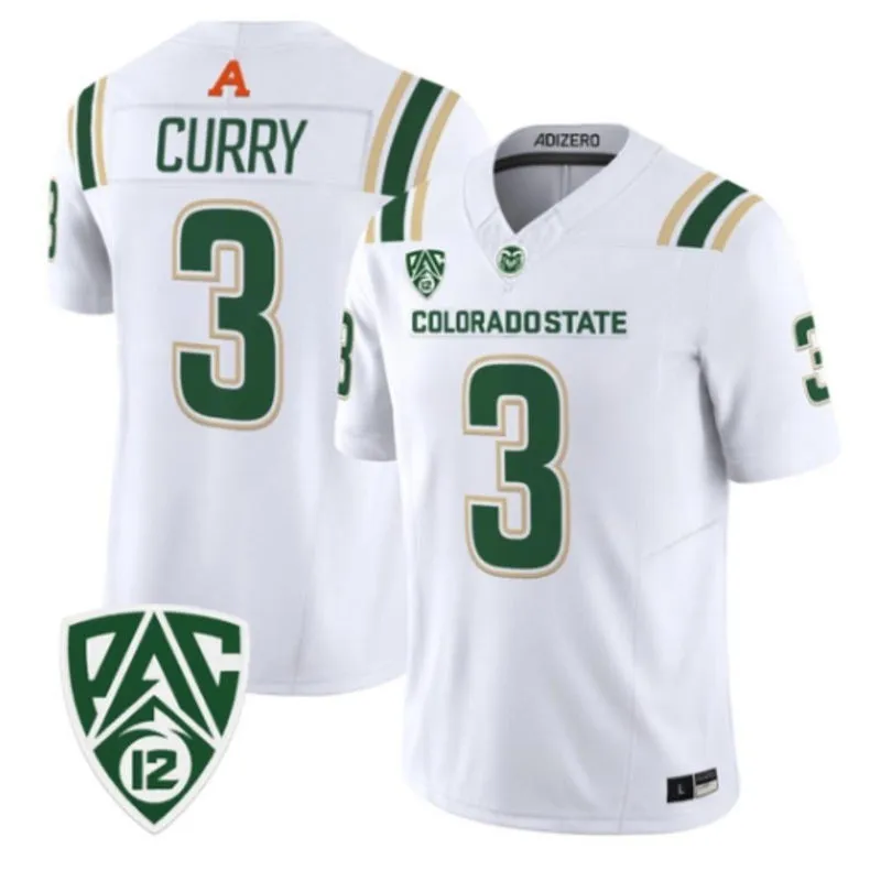 Colorado State Rams #3 Darius Curry 2026 Adidas White Football Game Jersey