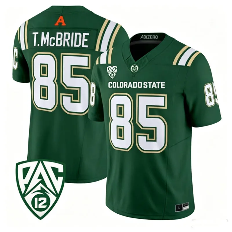 Colorado State Rams #85 Trey McBride 2026 Adidas Green Football Game Jersey