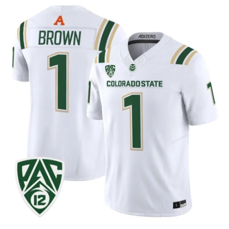 Colorado State Rams #1 Mel Brown 2026 Adidas White Football Game Jersey