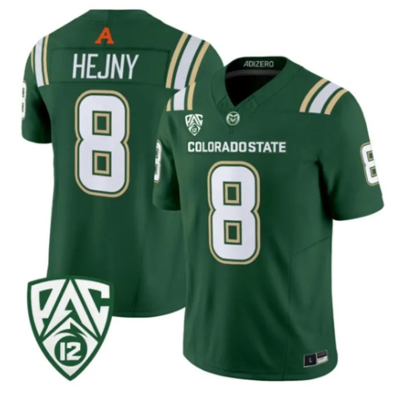 Colorado State Rams #8 Hauss Hejny 2026 Adidas Green Football Game Jersey