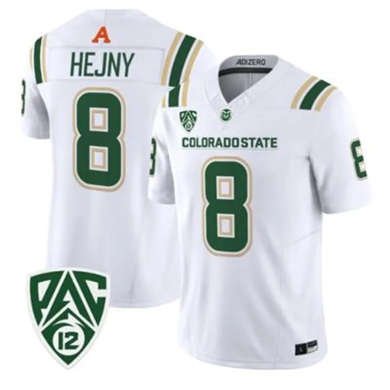 Colorado State Rams #8 Hauss Hejny 2026 Adidas White Football Game Jersey