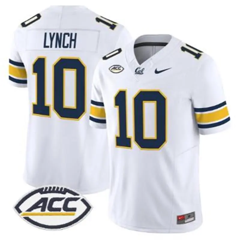 California Golden Bears #10 Marshawn Lynch ACC White Football Game Jersey