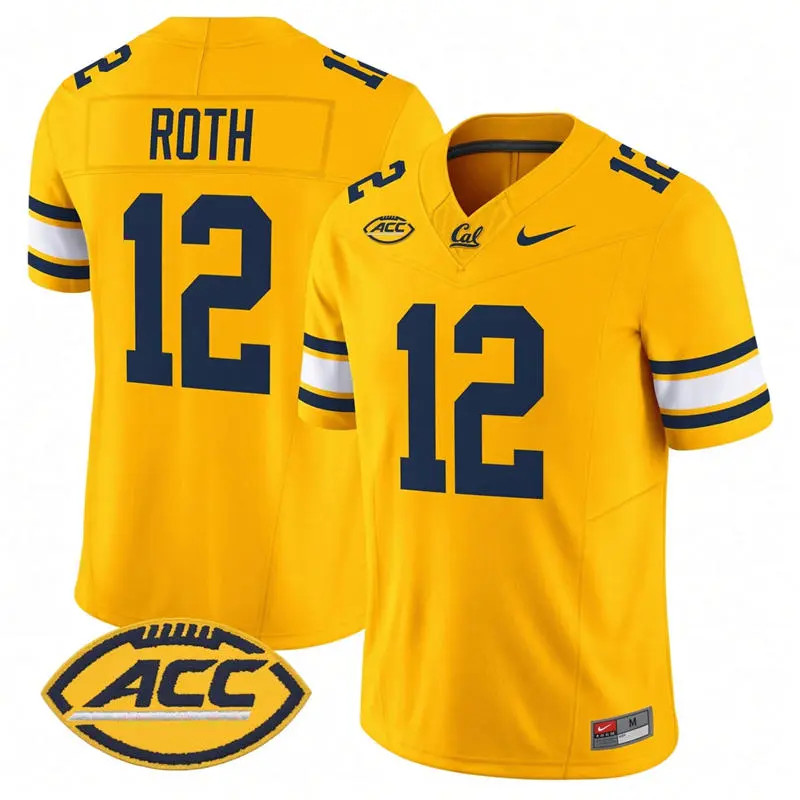 California Golden Bears #12 Joe Roth ACC Gold Football Game Jersey