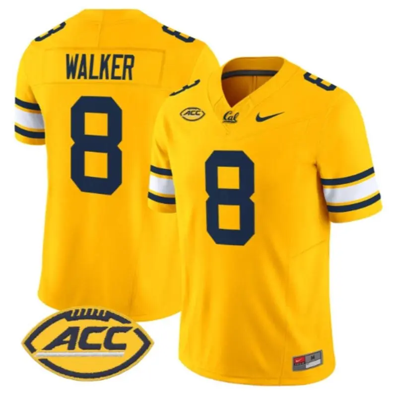 California Golden Bears #8 Rico Walker 2026 ACC Gold Football Game Jersey