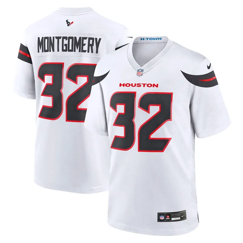 Men's Houston Texans #32 David Montgomery Nike White Vapor F.U.S.E. Limited Jersey